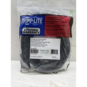 Tripp Lite VGA Monitor Extension Cable, HD15 Female to HD15 Male,25 ft, Black